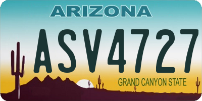 AZ license plate ASV4727
