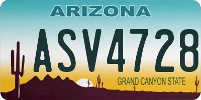 AZ license plate ASV4728