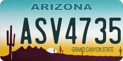 AZ license plate ASV4735