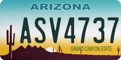 AZ license plate ASV4737