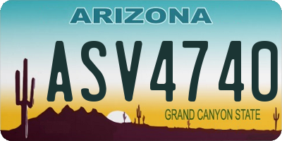 AZ license plate ASV4740