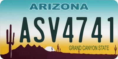 AZ license plate ASV4741