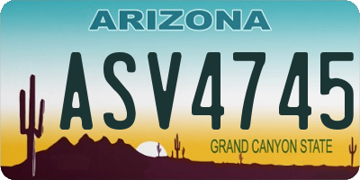 AZ license plate ASV4745
