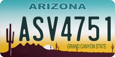 AZ license plate ASV4751