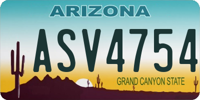 AZ license plate ASV4754