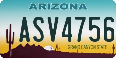 AZ license plate ASV4756