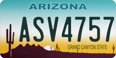 AZ license plate ASV4757