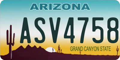 AZ license plate ASV4758