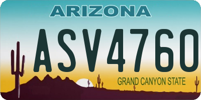 AZ license plate ASV4760