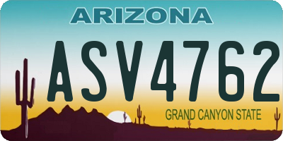 AZ license plate ASV4762