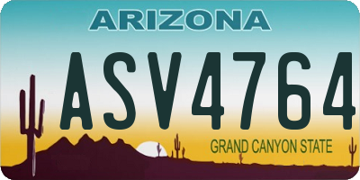 AZ license plate ASV4764