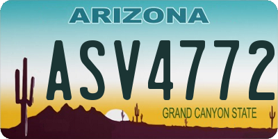 AZ license plate ASV4772