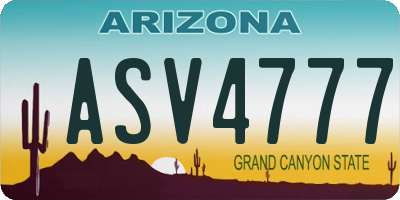 AZ license plate ASV4777
