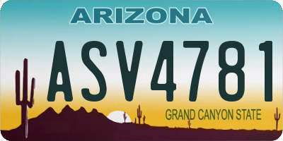 AZ license plate ASV4781