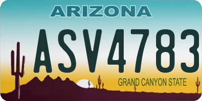 AZ license plate ASV4783