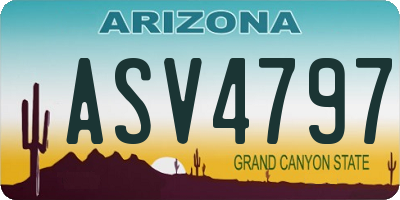 AZ license plate ASV4797