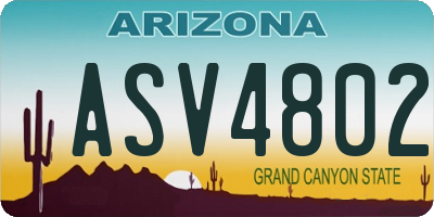 AZ license plate ASV4802