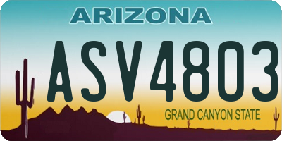 AZ license plate ASV4803