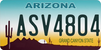 AZ license plate ASV4804