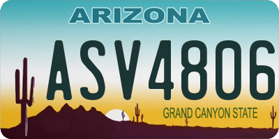 AZ license plate ASV4806