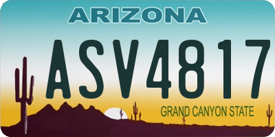 AZ license plate ASV4817