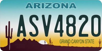 AZ license plate ASV4820