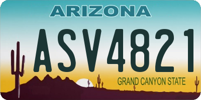 AZ license plate ASV4821