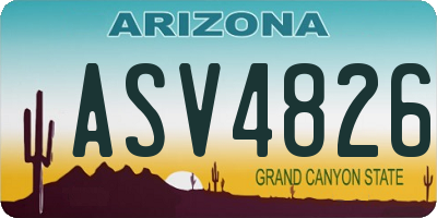 AZ license plate ASV4826