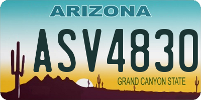 AZ license plate ASV4830