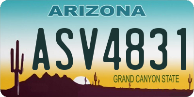 AZ license plate ASV4831