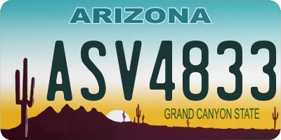 AZ license plate ASV4833