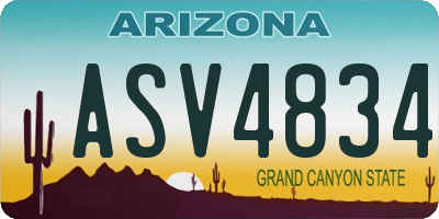 AZ license plate ASV4834