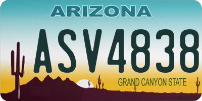 AZ license plate ASV4838