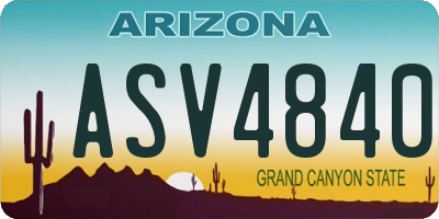 AZ license plate ASV4840