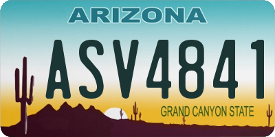 AZ license plate ASV4841