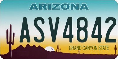 AZ license plate ASV4842