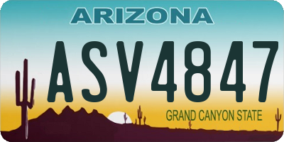 AZ license plate ASV4847