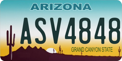 AZ license plate ASV4848