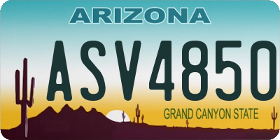 AZ license plate ASV4850