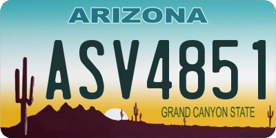 AZ license plate ASV4851