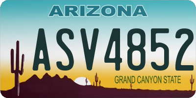 AZ license plate ASV4852