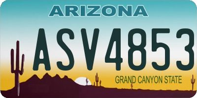 AZ license plate ASV4853
