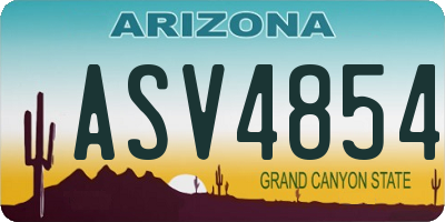 AZ license plate ASV4854