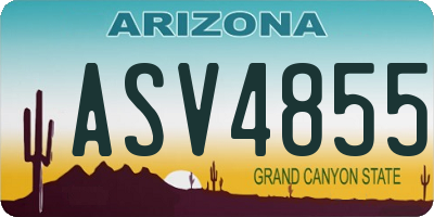 AZ license plate ASV4855