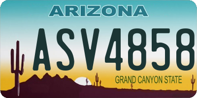 AZ license plate ASV4858