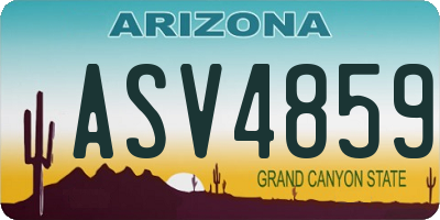 AZ license plate ASV4859