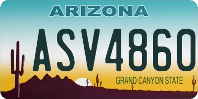 AZ license plate ASV4860