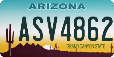 AZ license plate ASV4862