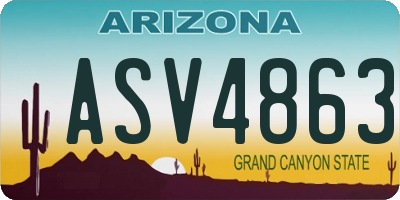 AZ license plate ASV4863
