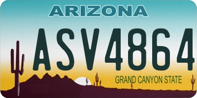 AZ license plate ASV4864
